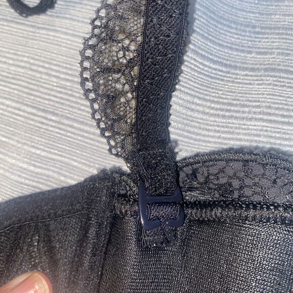 Ravage Black Satin and Lace Bustier Long Line Bra Size 32. - Picture 6 of 8